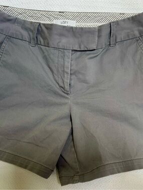 LOFT Gray Tailored Chino Bermuda Shorts
